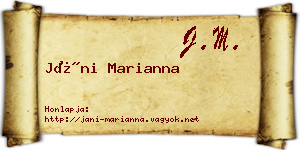 Jáni Marianna névjegykártya